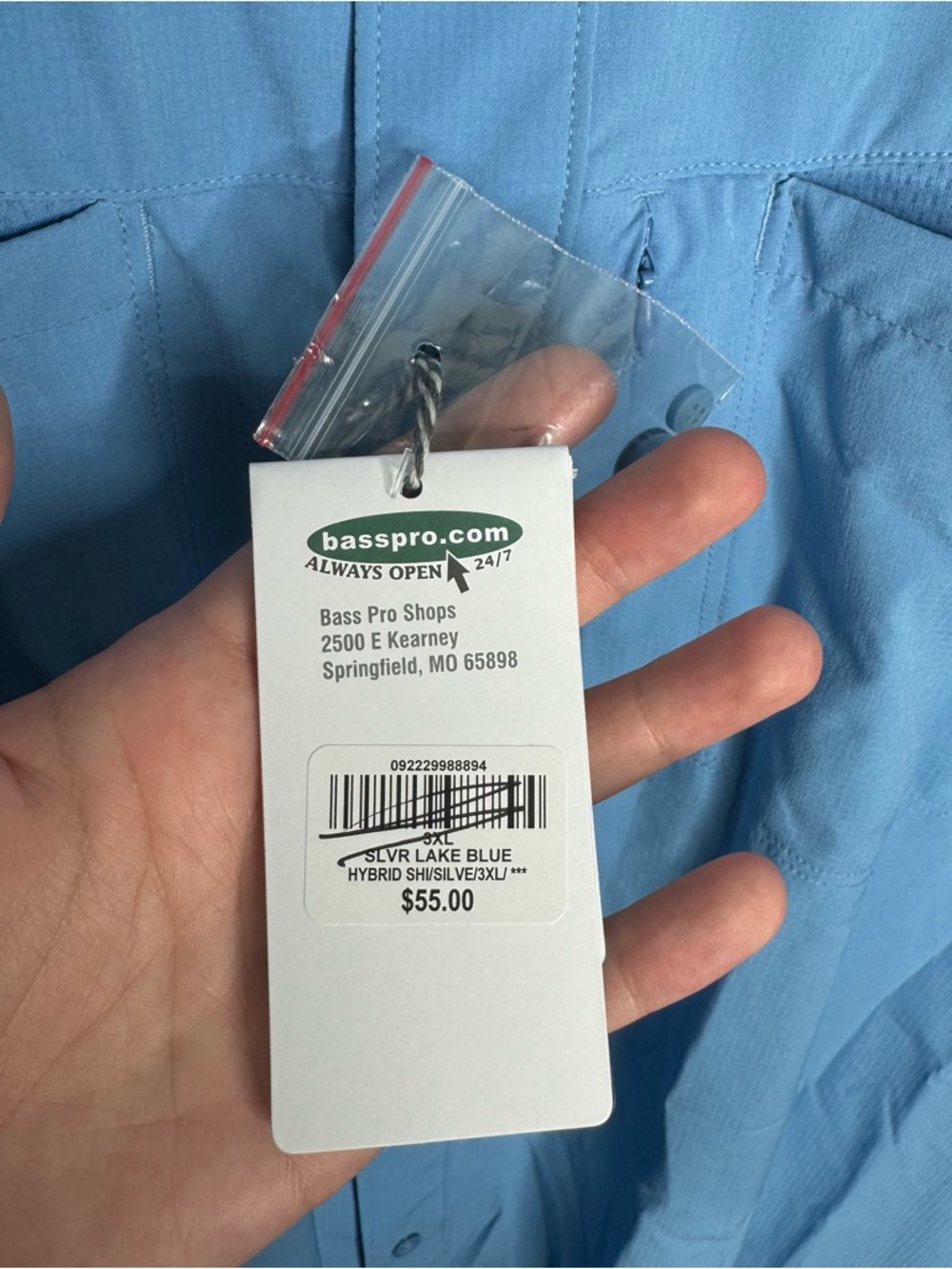 NWT World Wide Sportsman Performance Fishing Shirt Vented UPF Outdoor Button Up - Picture 6 of 7